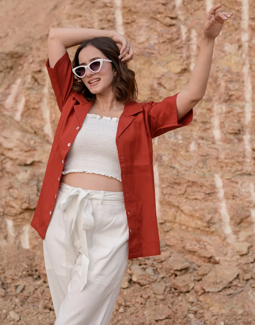Persian Red Boxy Shirt