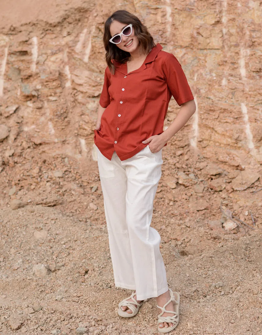 Persian Red Boxy Shirt
