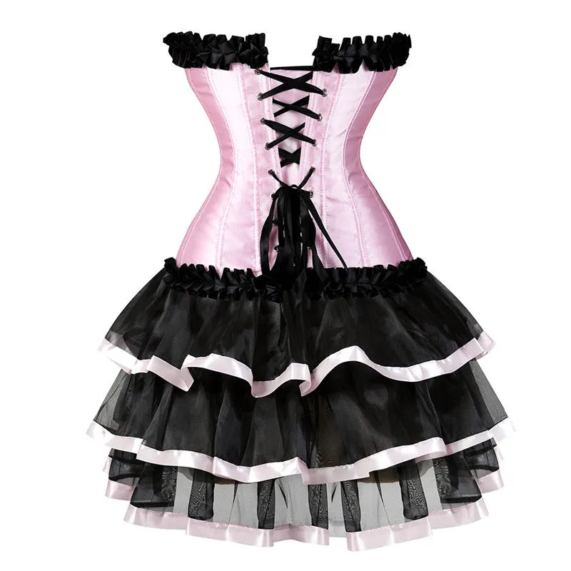 PINK BLACK LACE BUNNY OUTFIT UB2774