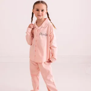 Pink Embroidered Classic Pyjamas