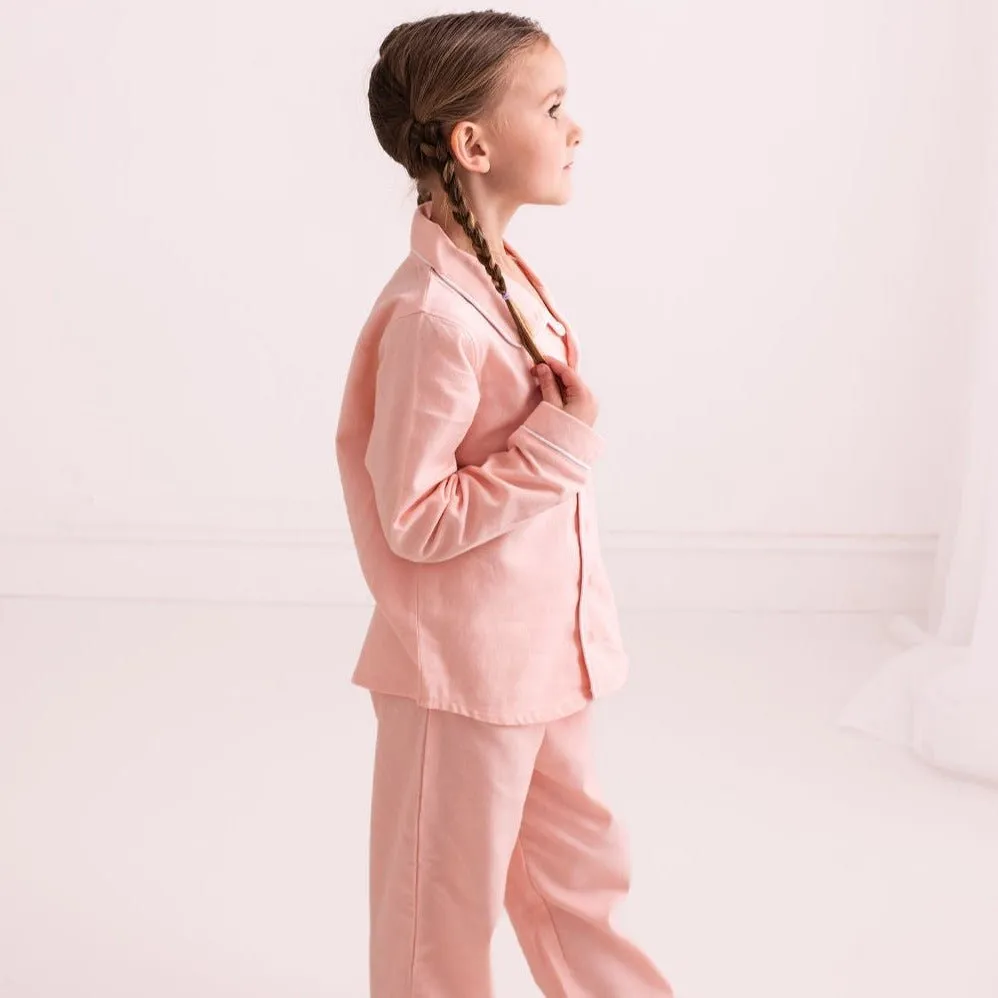 Pink Embroidered Classic Pyjamas