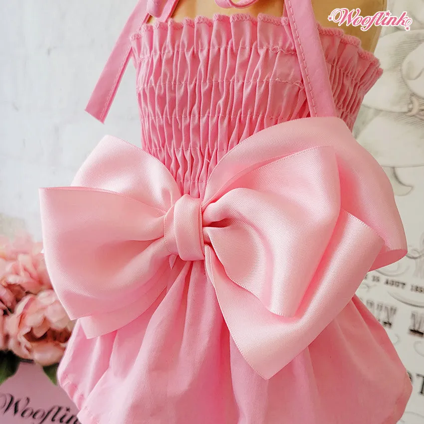 pink lady bow dress