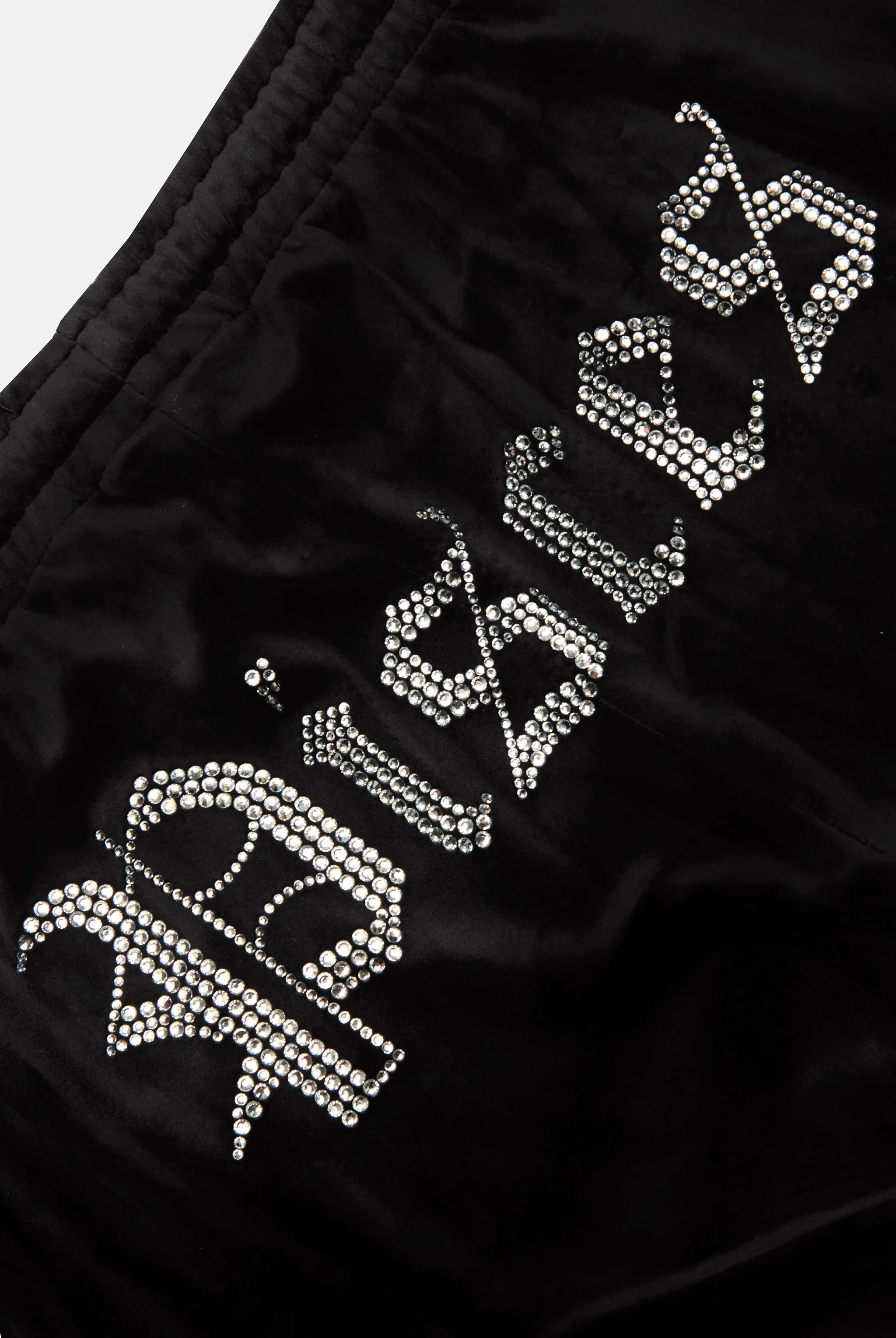 PISCES' BLACK VELOUR DIAMANTÉ TRACKSUIT BOTTOM