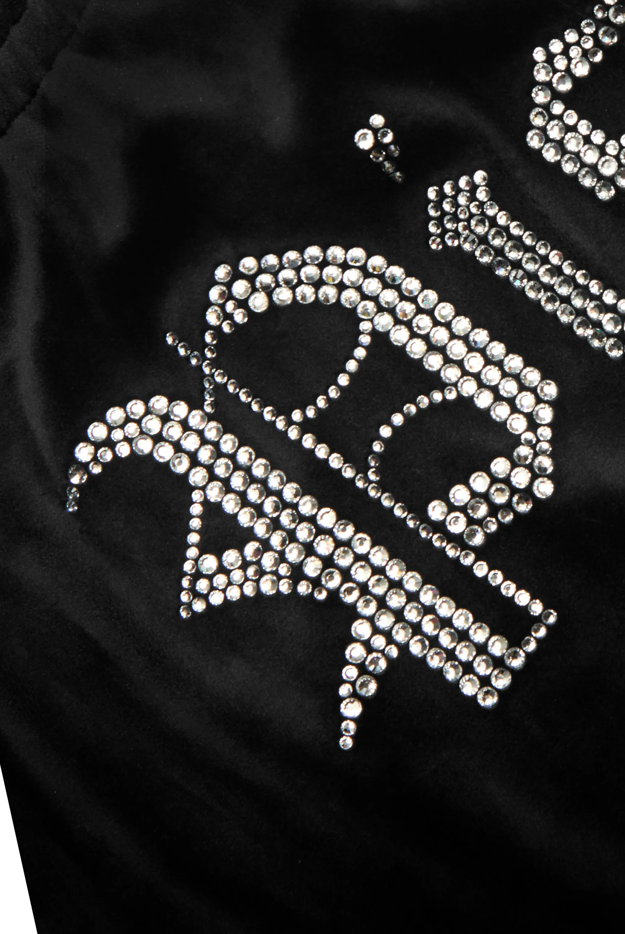 PISCES' BLACK VELOUR DIAMANTÉ TRACKSUIT BOTTOM