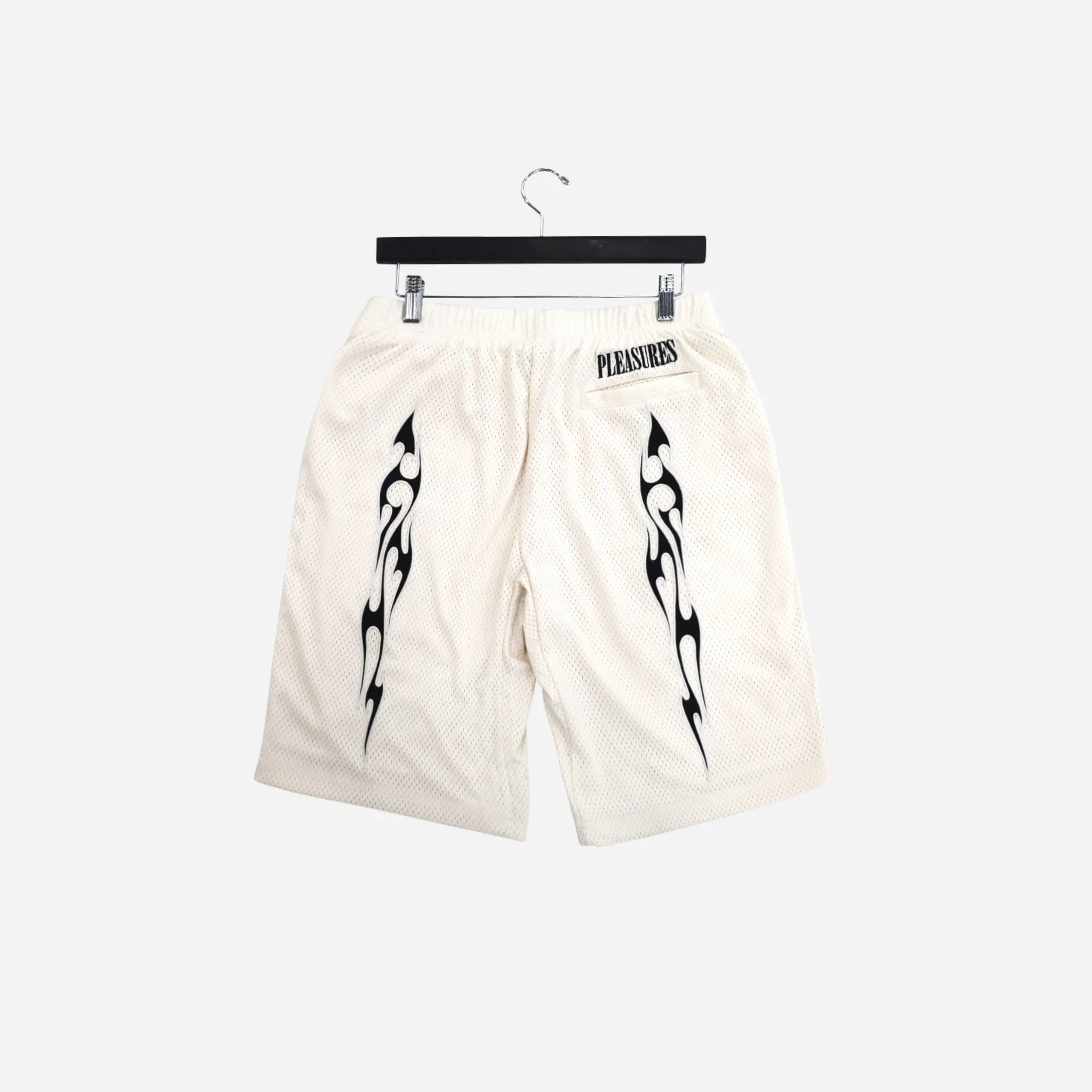 Pleasures Flame Mesh Shorts P24SP008-White