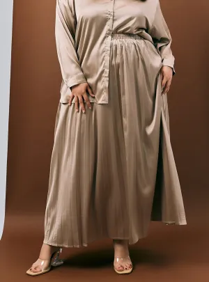 Pleated Satin Skirt - Neutral Series