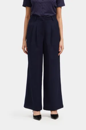 Pleated Wide Leg Trousers