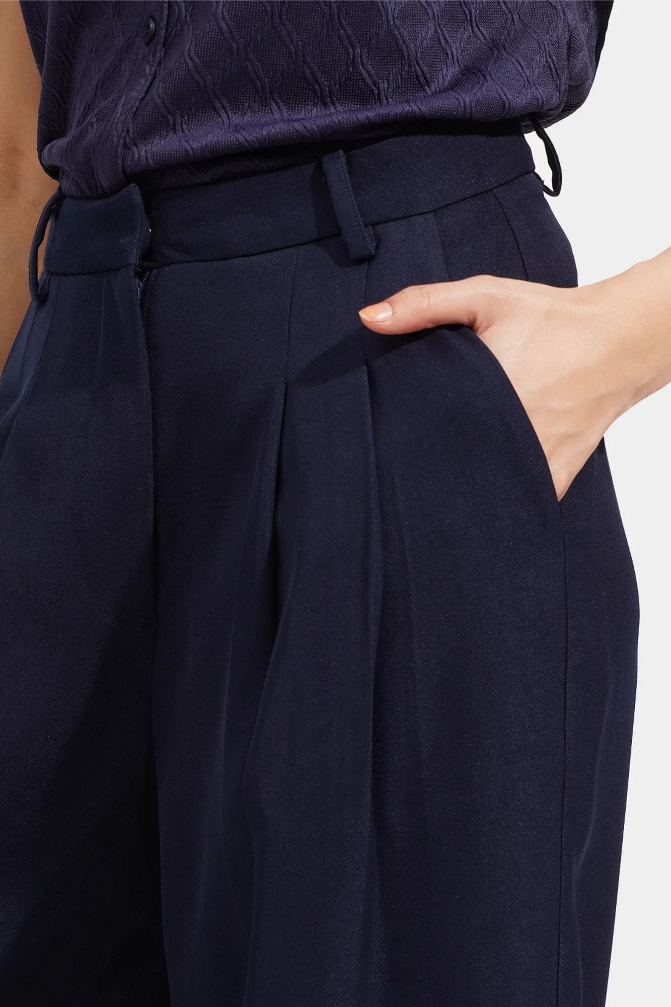 Pleated Wide Leg Trousers