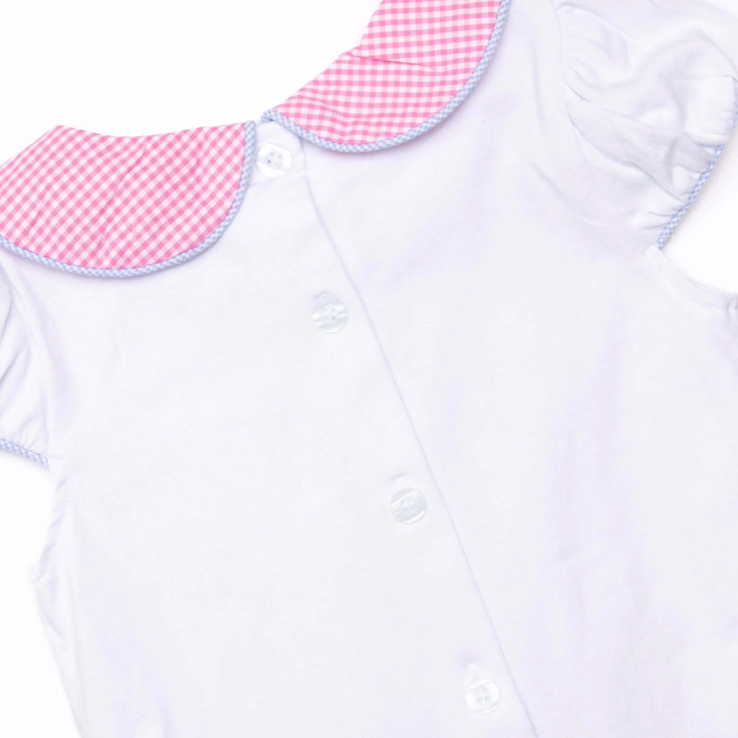Pockets of Petals Embroidered Ruffle Short Set, Pink