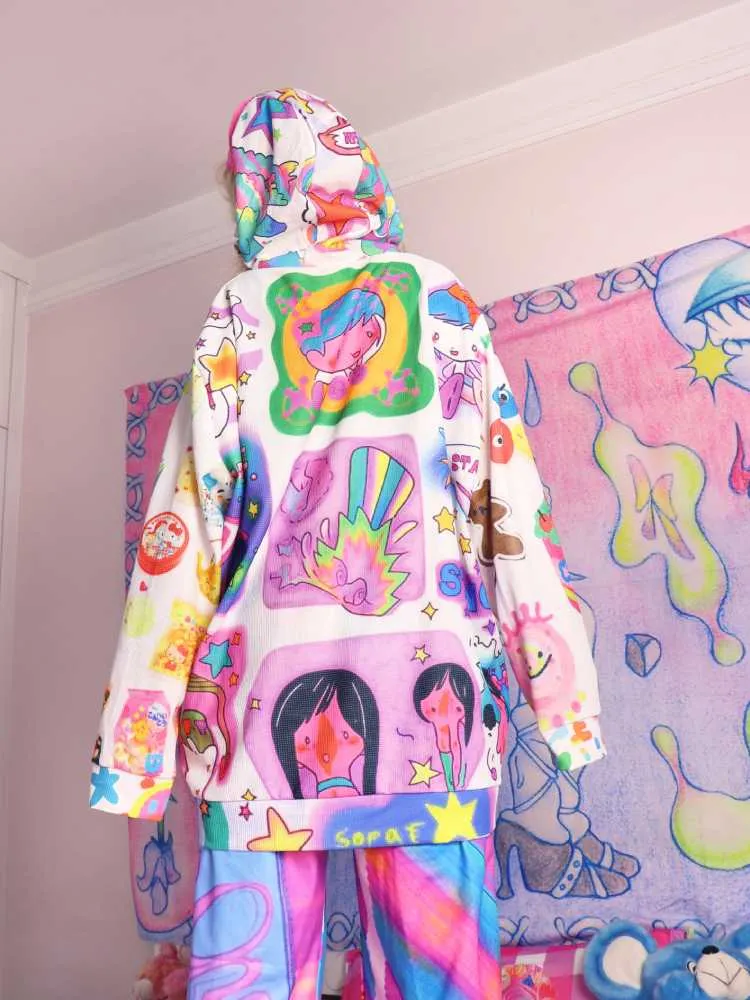 Printed hooded sweatshirt【s0000010288】