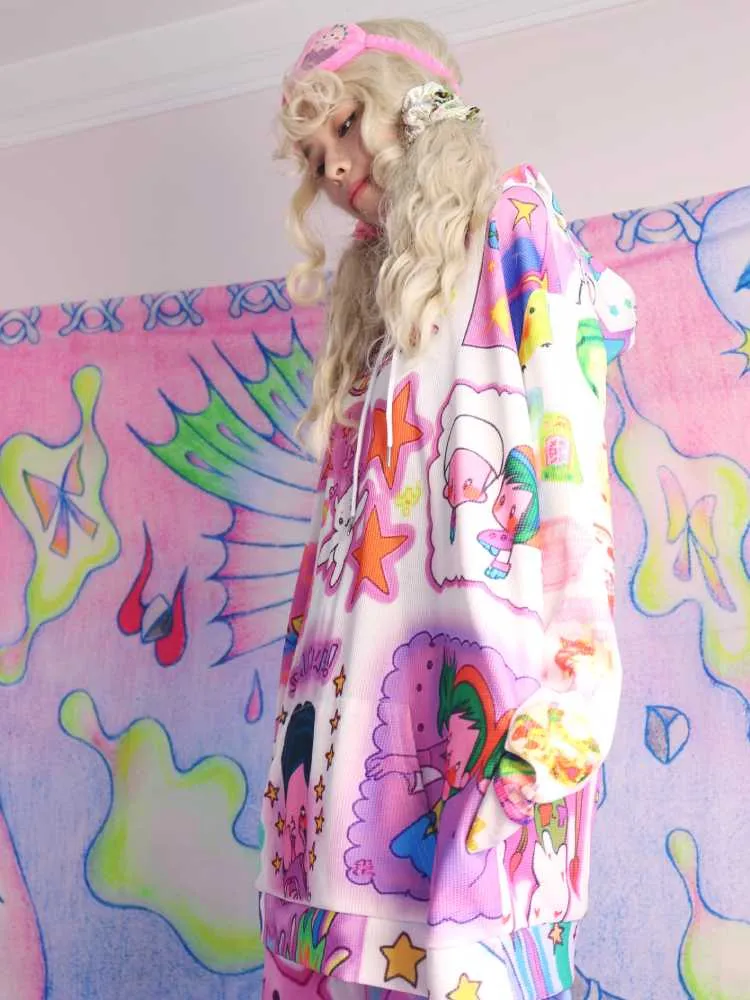 Printed hooded sweatshirt【s0000010288】