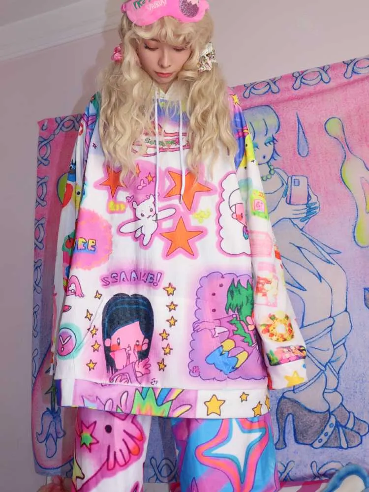 Printed hooded sweatshirt【s0000010288】
