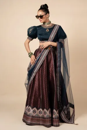 Prussian Blue - Rust Skirt Set