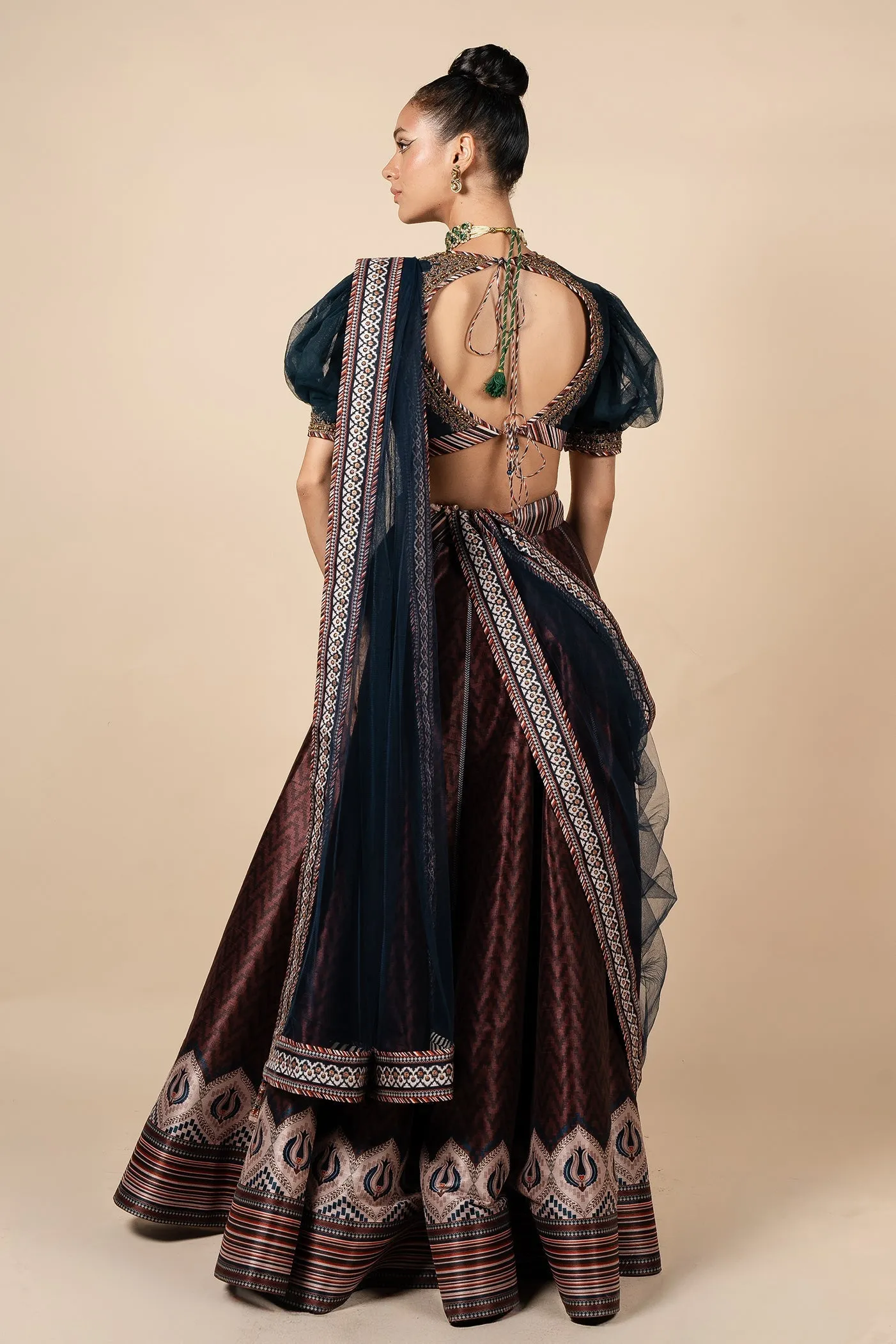 Prussian Blue - Rust Skirt Set
