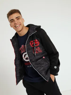 Puffer Badge Hooded Jacket - Black