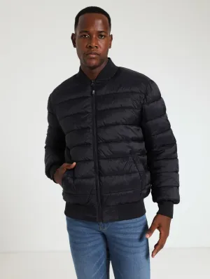 Puffer Bomber Jacket - Blue/Black