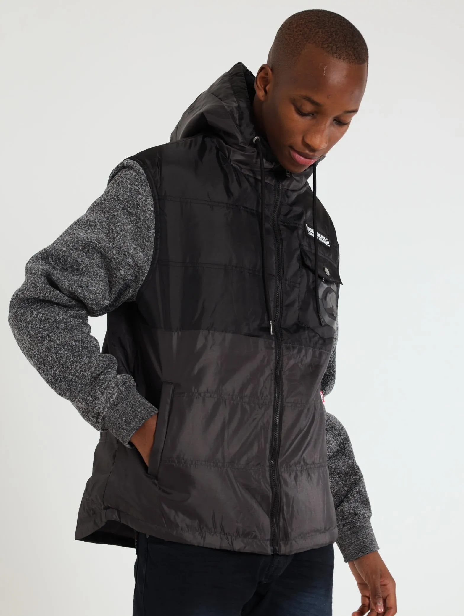 Puffer Hooded Jacket - Black