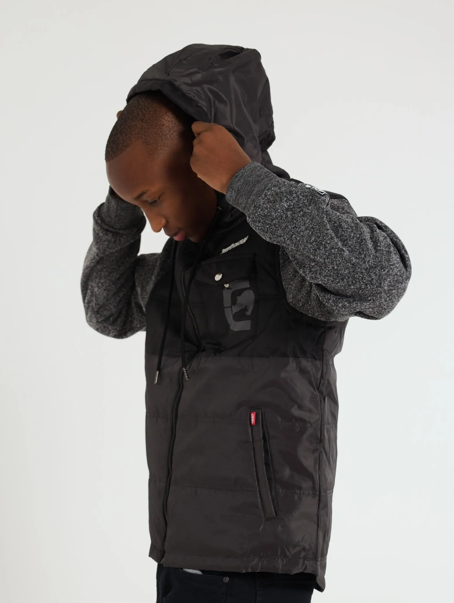 Puffer Hooded Jacket - Black