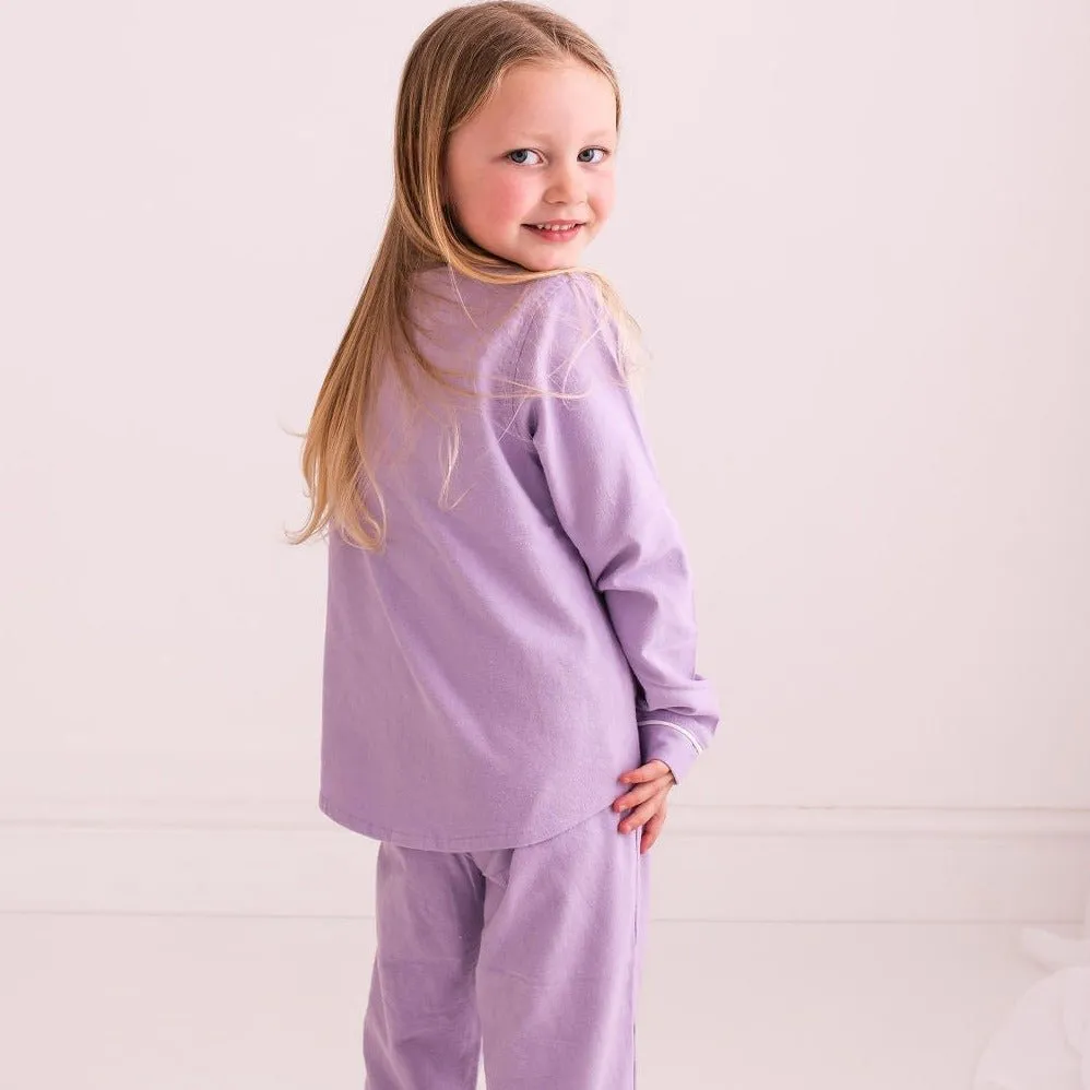 Purple Embroidered Classic Pyjamas