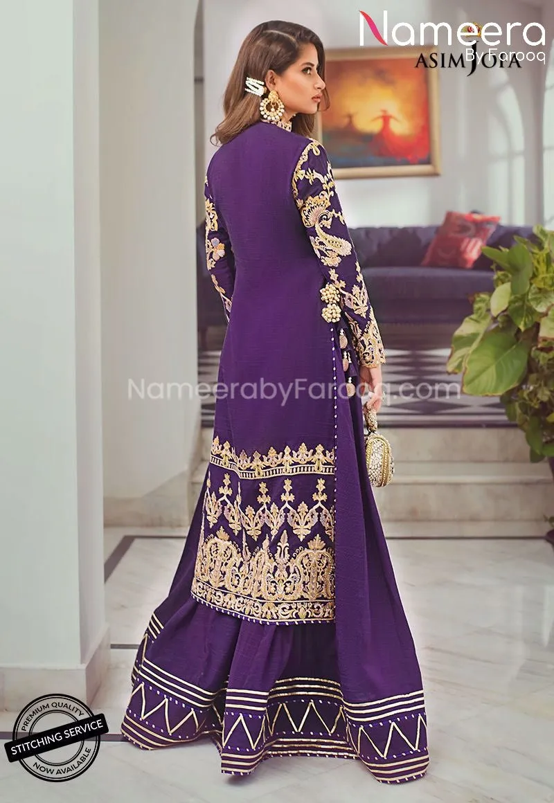 Purple Party Dress for Wedding with Embroidery #BP163
