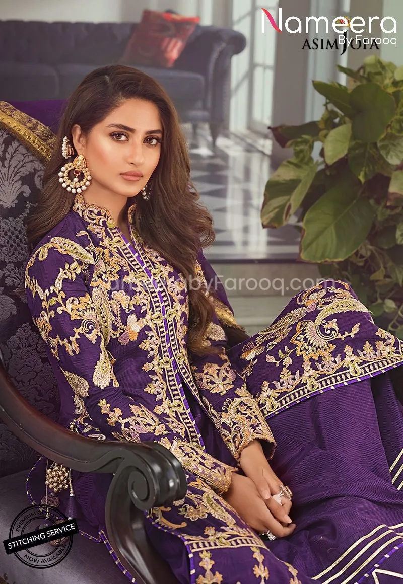 Purple Party Dress for Wedding with Embroidery #BP163