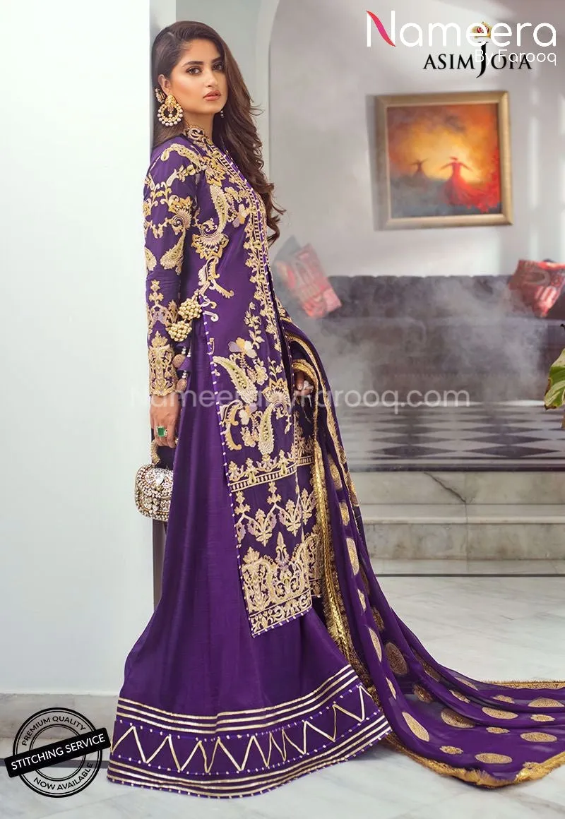 Purple Party Dress for Wedding with Embroidery #BP163