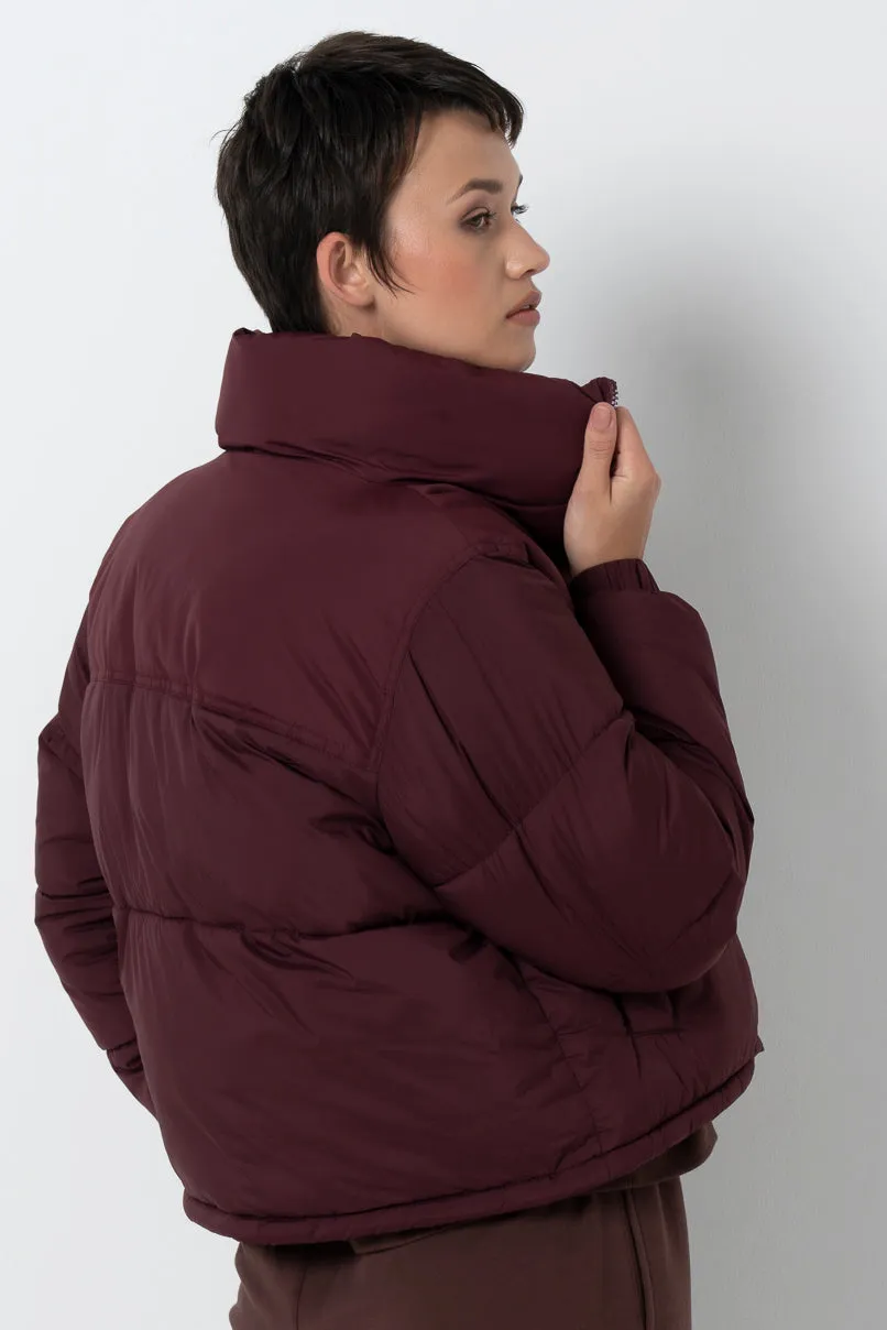 Quilted Puffer Jacket _ 157794 _ Burgundy