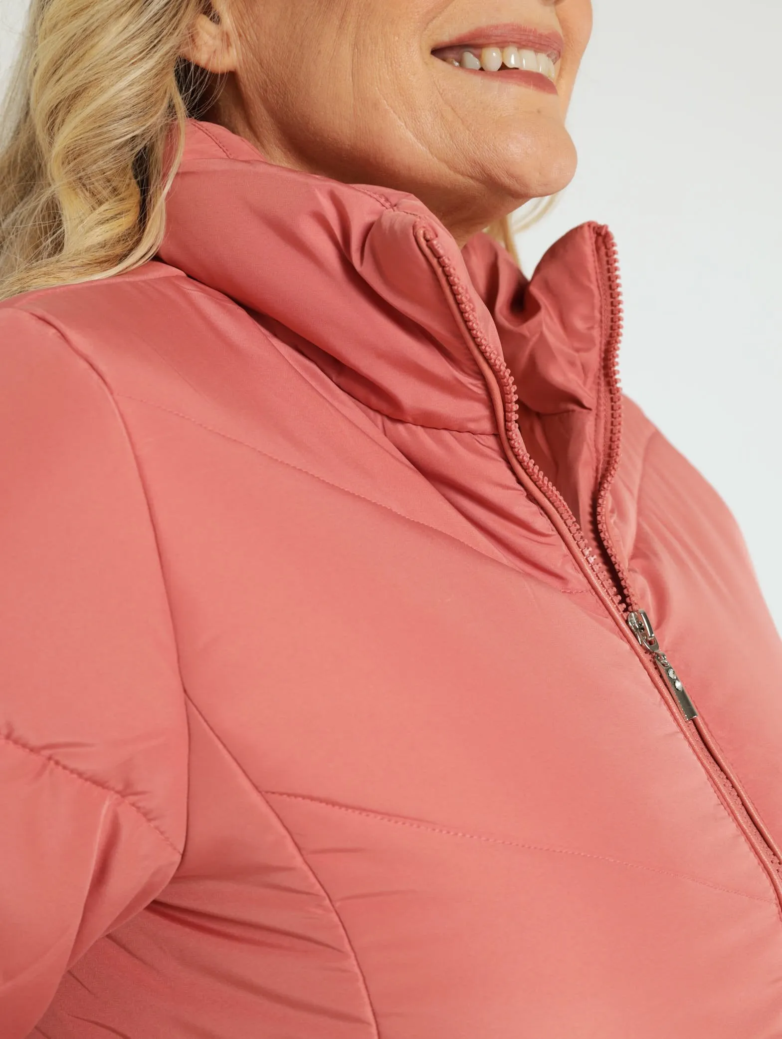 Quilted Puffer Jacket - Rose