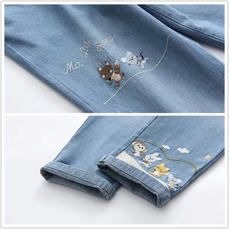 "CUTE KAWAII EMBROIDERED" JEANS Y031604