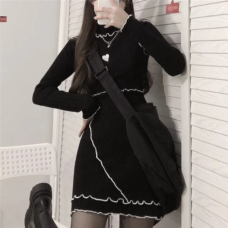 "LOVE PRINTED LACE KNIT" DRESS N040801