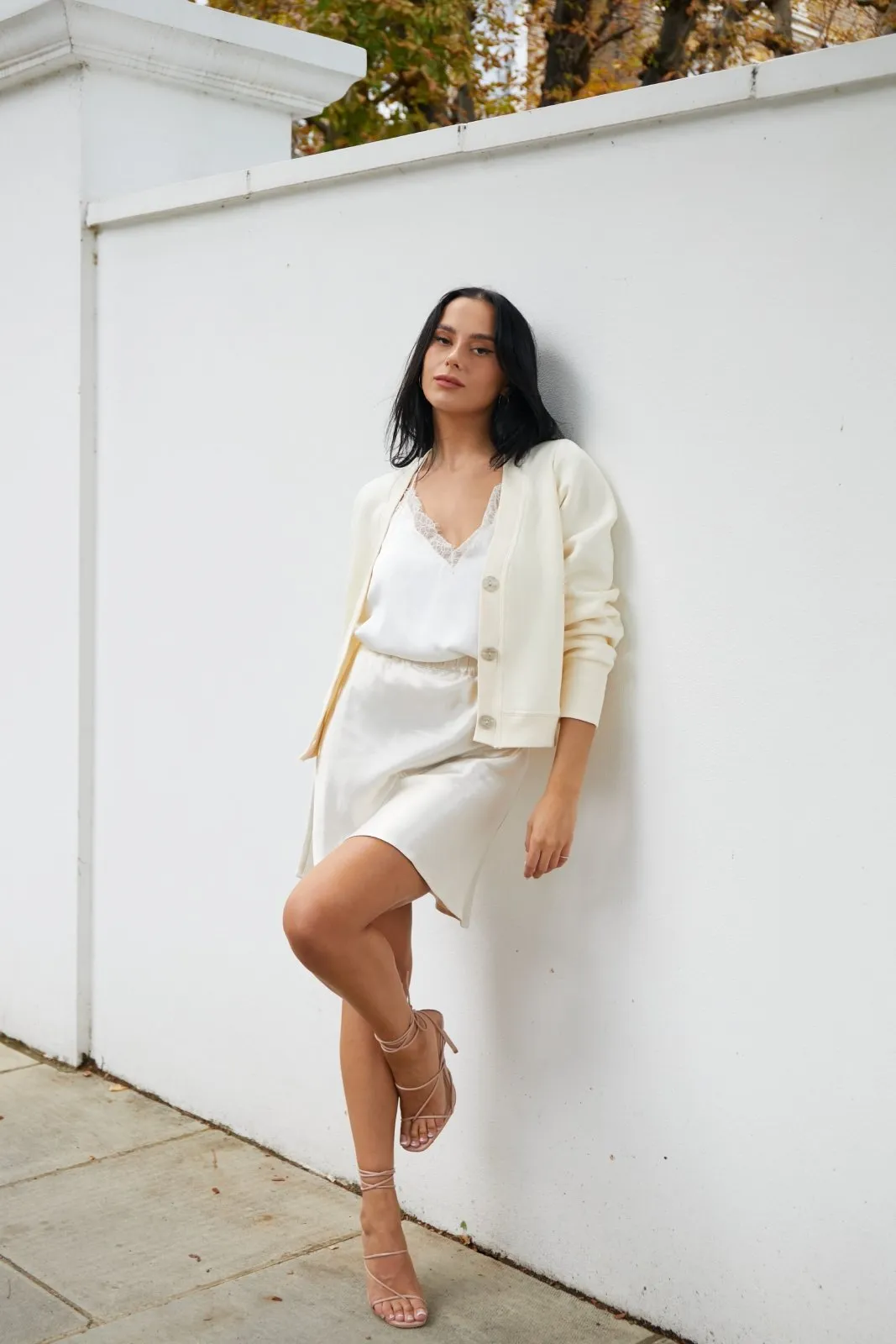 "The Orla" - Satin Mini Skirt (Champagne)