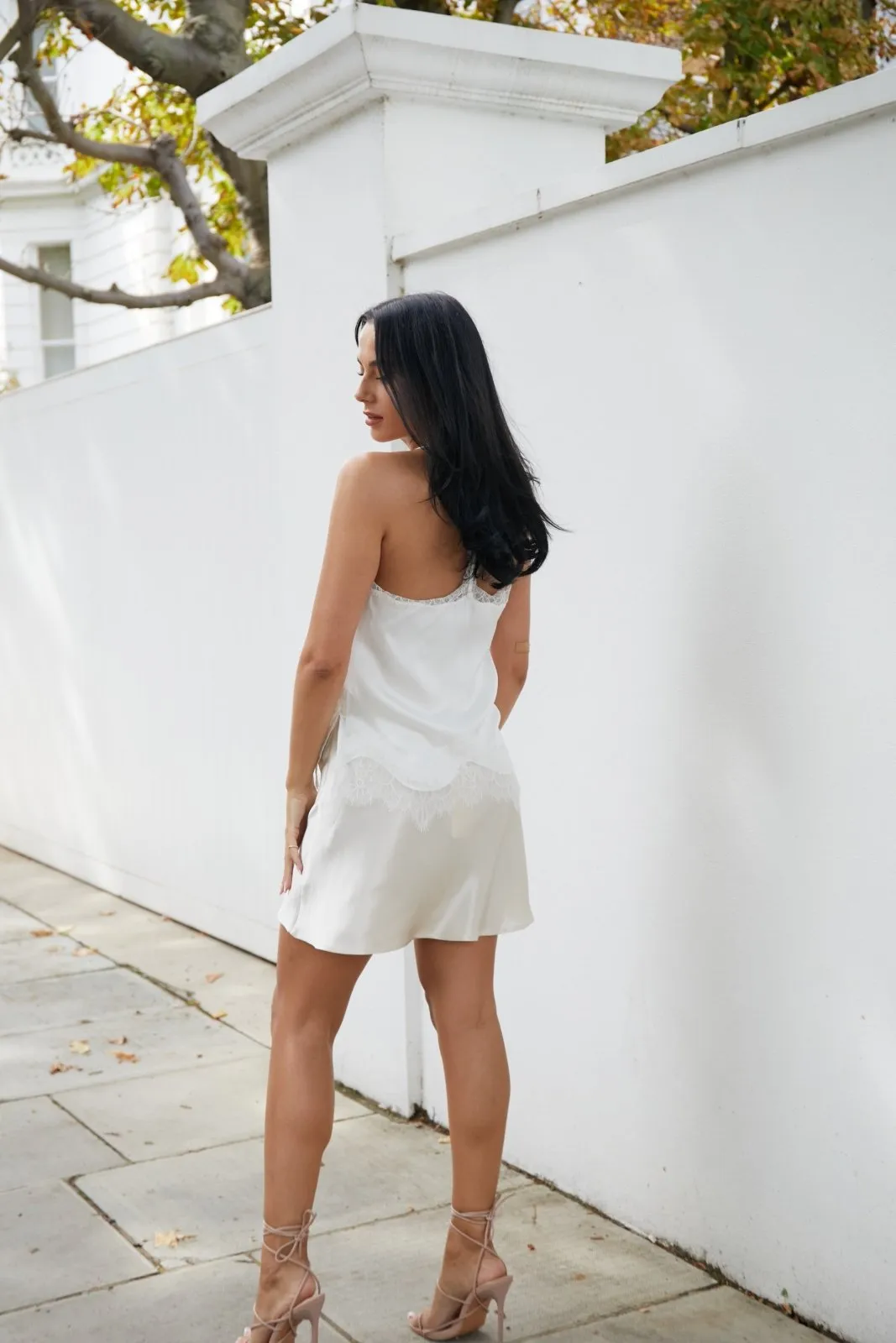 "The Orla" - Satin Mini Skirt (Champagne)