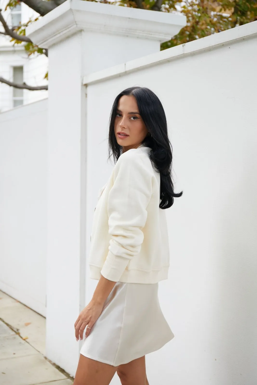 "The Orla" - Satin Mini Skirt (Champagne)
