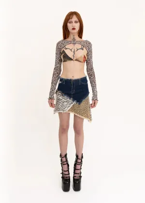 Reconstructed animal print skirt