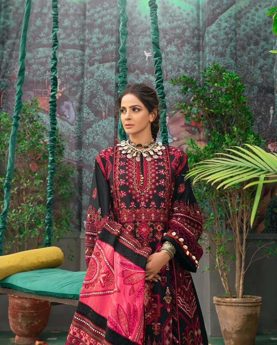 Red and Black Combination Salwar Kameez for Eid #PN506