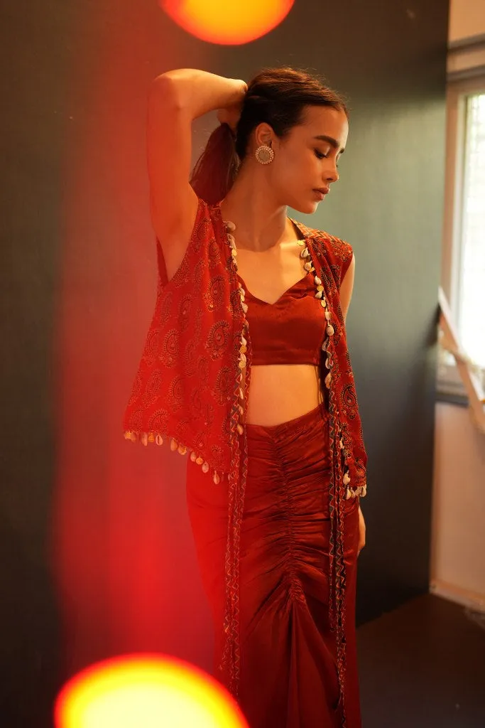 Red Satin Skirt