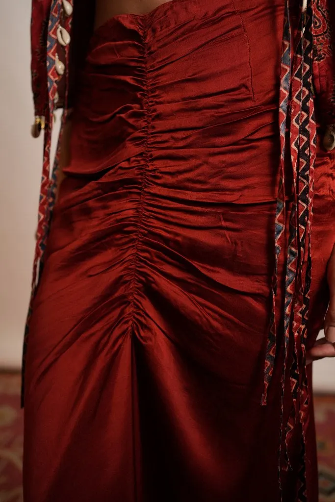 Red Satin Skirt