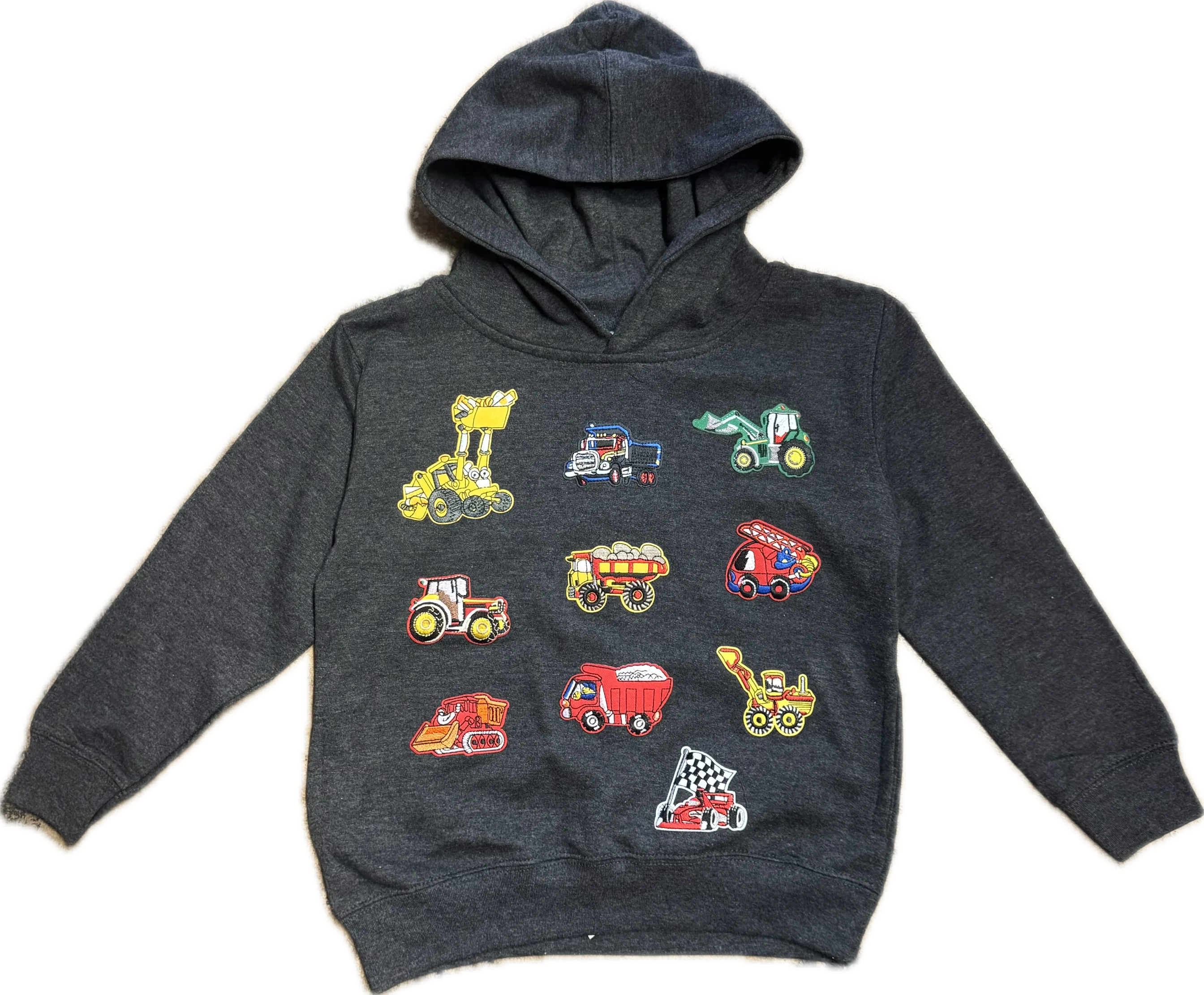 RHT Kids- Construction Trucks Hoodie (grey)