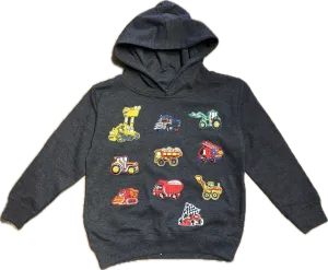 RHT Kids- Construction Trucks Hoodie (grey)