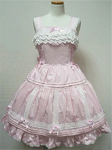 Rococo Lolita Dress JSK Black Sleeveless Cotton Lolita Jumper Skirt