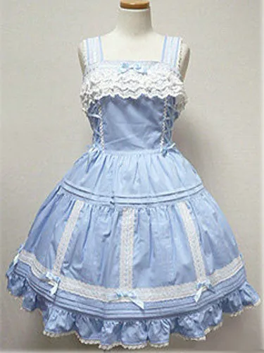 Rococo Lolita Dress JSK Black Sleeveless Cotton Lolita Jumper Skirt