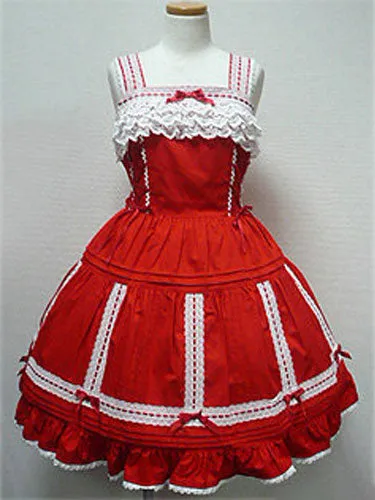 Rococo Lolita Dress JSK Black Sleeveless Cotton Lolita Jumper Skirt