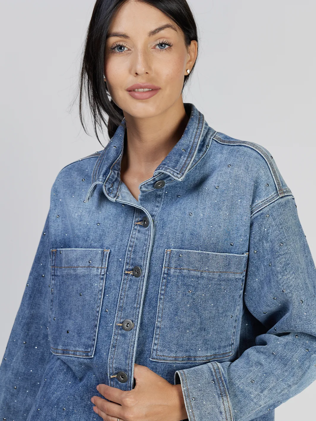 Rosetta M. Blue Denim Shirt Jacket