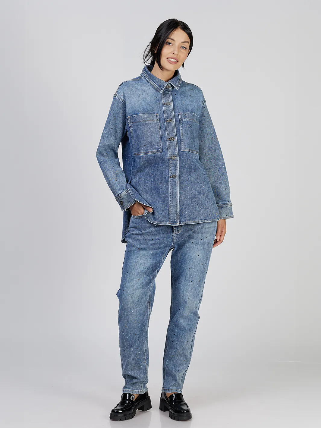 Rosetta M. Blue Denim Shirt Jacket