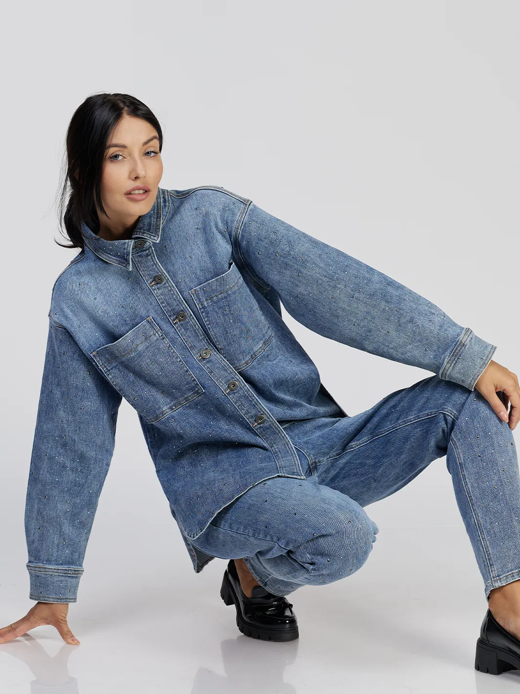 Rosetta M. Blue Denim Shirt Jacket