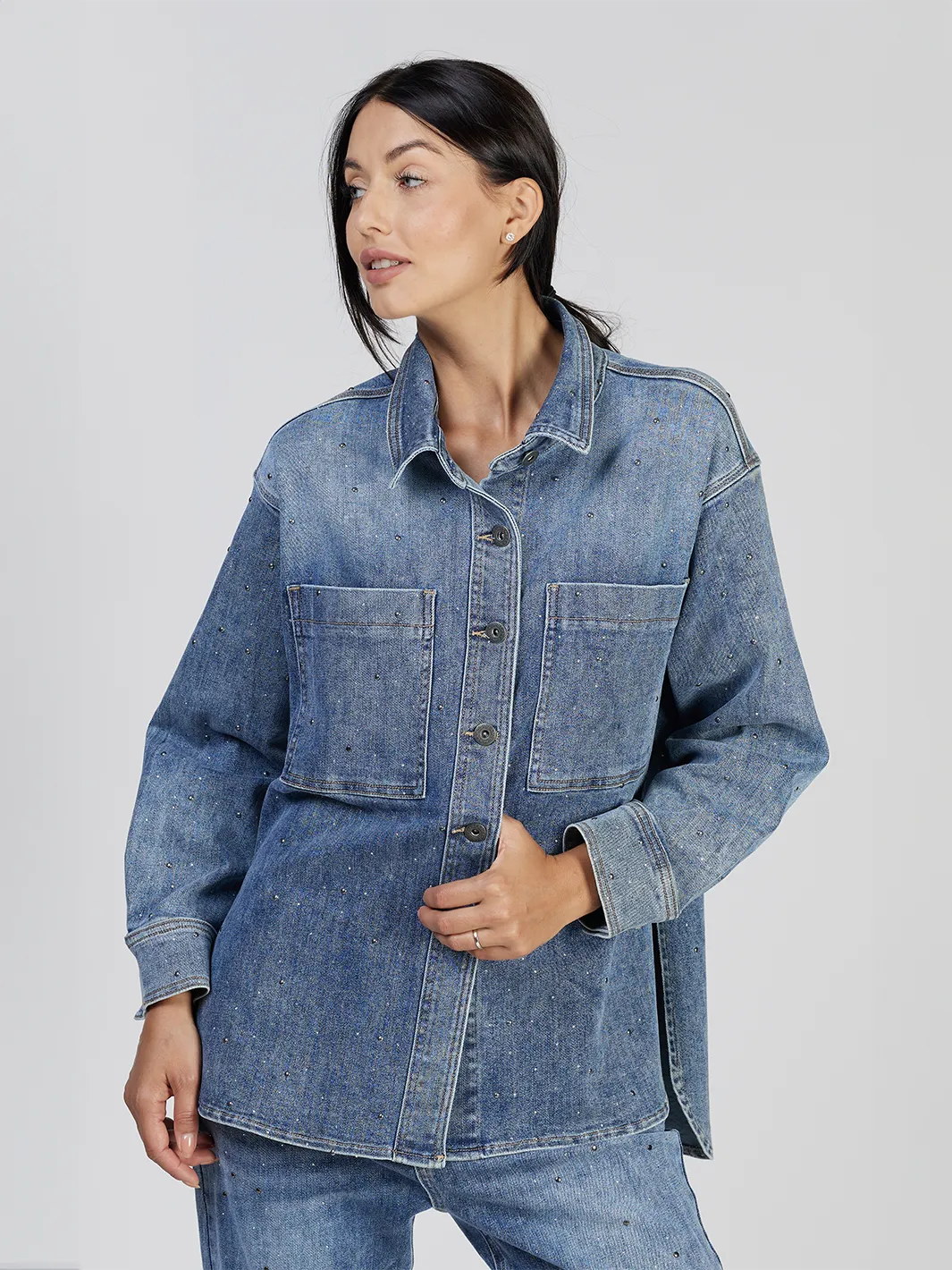 Rosetta M. Blue Denim Shirt Jacket