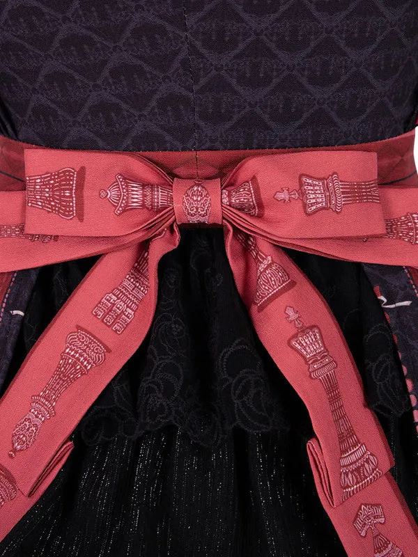 Royal Lolita JSK Dress Lolita Black Sleeveless Lace Up Lolita Jumper Skirts