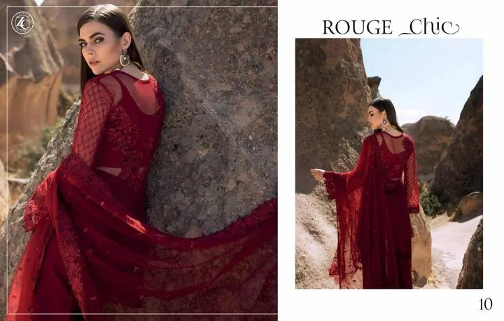 Royal Style Reddish Maroon Pakistani Designer Dress in USA - C 1710