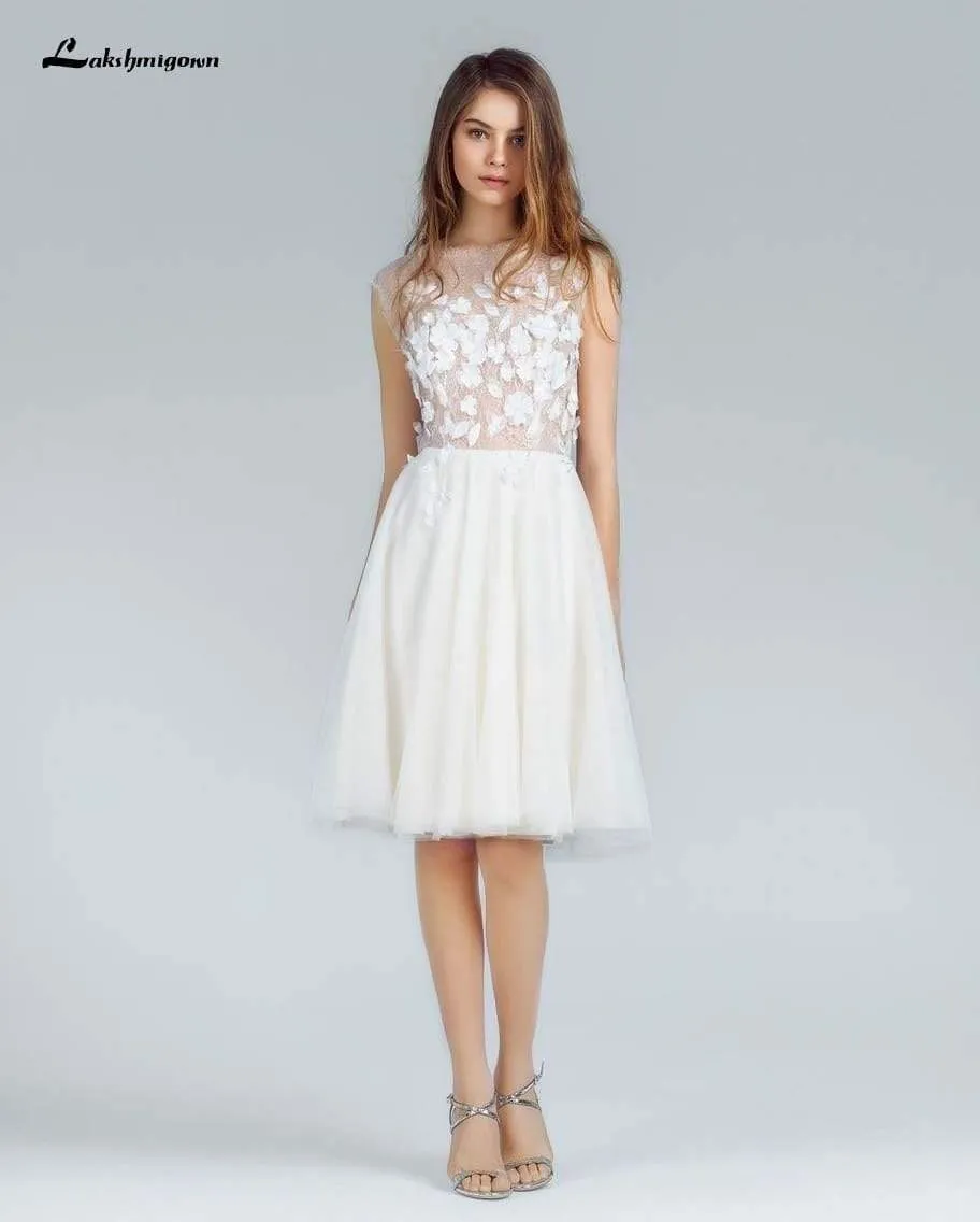 Roycebridal Short Country Wedding Dresses Knee Length Lace