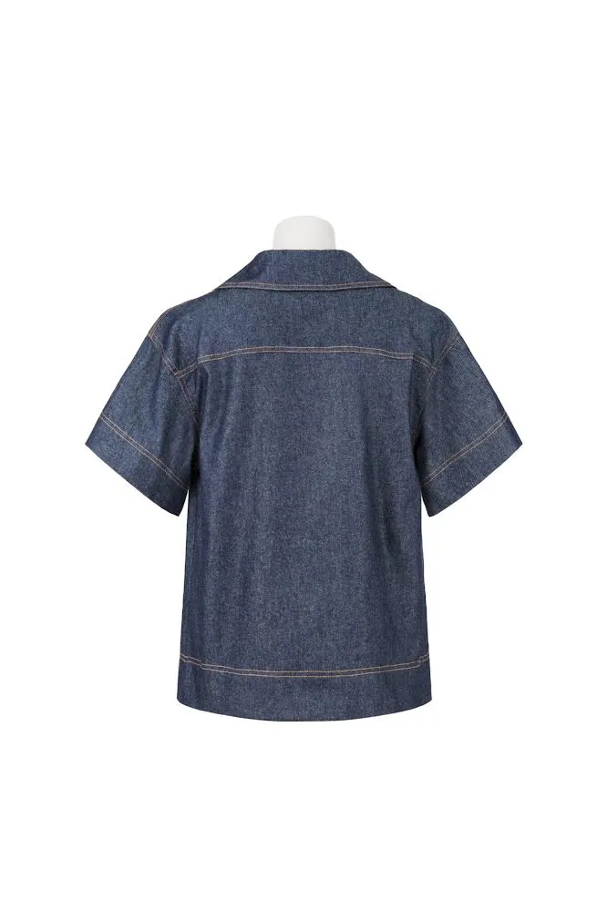 Sabrina Denim Top